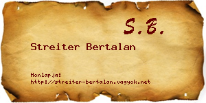 Streiter Bertalan névjegykártya