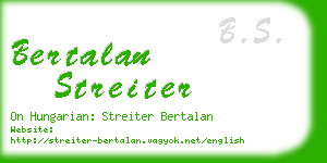 bertalan streiter business card